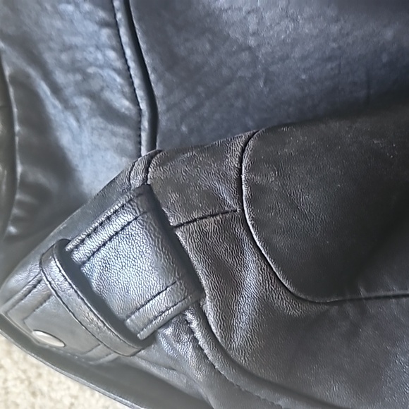 Maje Leather Motorcycle Jacket with Sleeve Slits - Picture 10 of 14